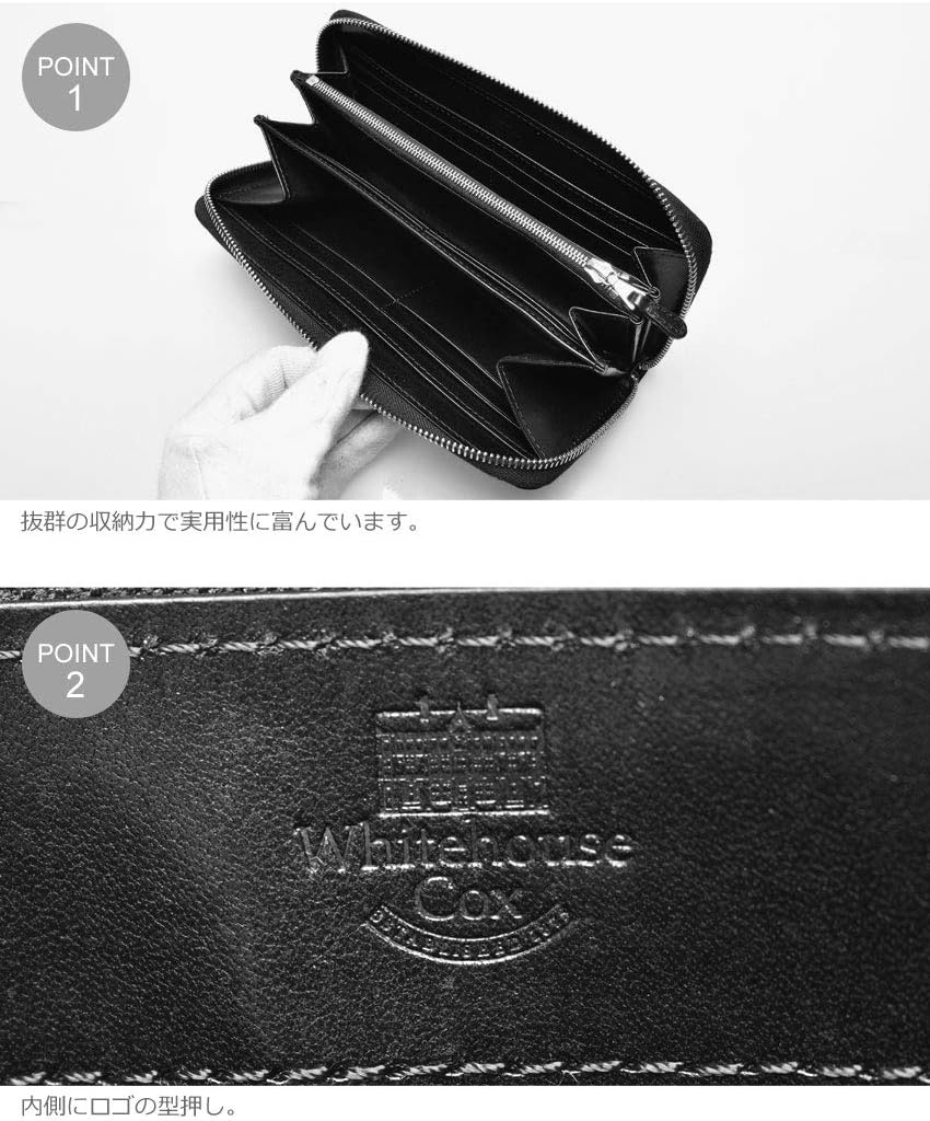 ホワイトハウスコックス S1088 BLACK ファスナー長財布 Whitehouse Cox（ホワイトハウスコックス） Whitehouse Cox S1088 長